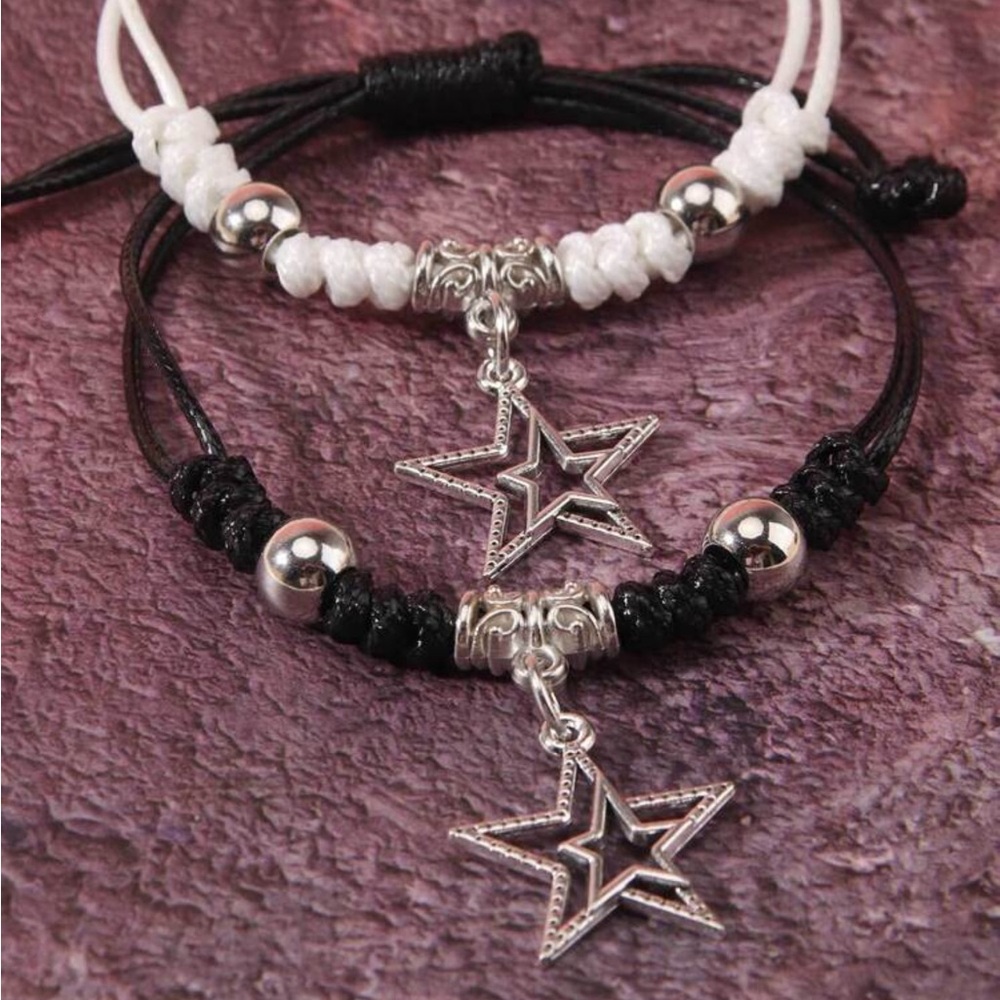 Grunge Punk 2pcs Star Charm Bracelet